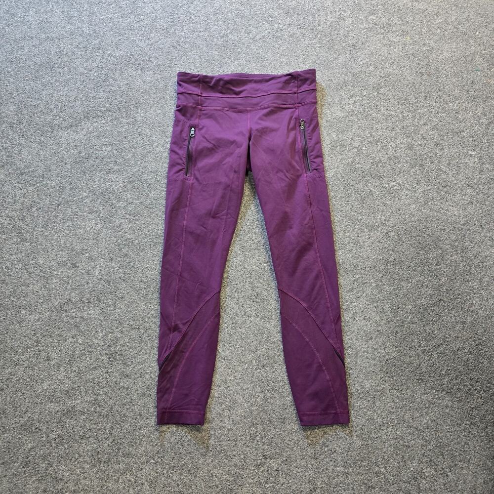 Lululemon Leggings Womens 6 Purple Inspire II Pants Magenta Crop Stretch Casual